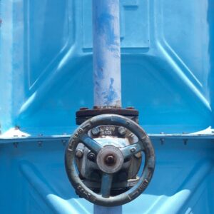 Blue Gas Pipe with a Valve